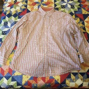 Mens Izod Button Down XL Red and Blue Checkered